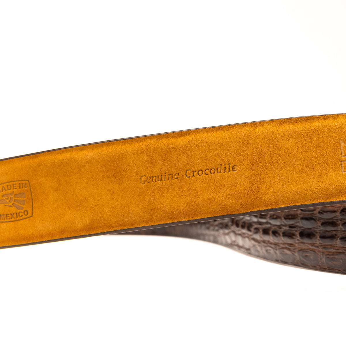 Massimo Belt Brown genuine Caiman skin men's Marco di Milano brown