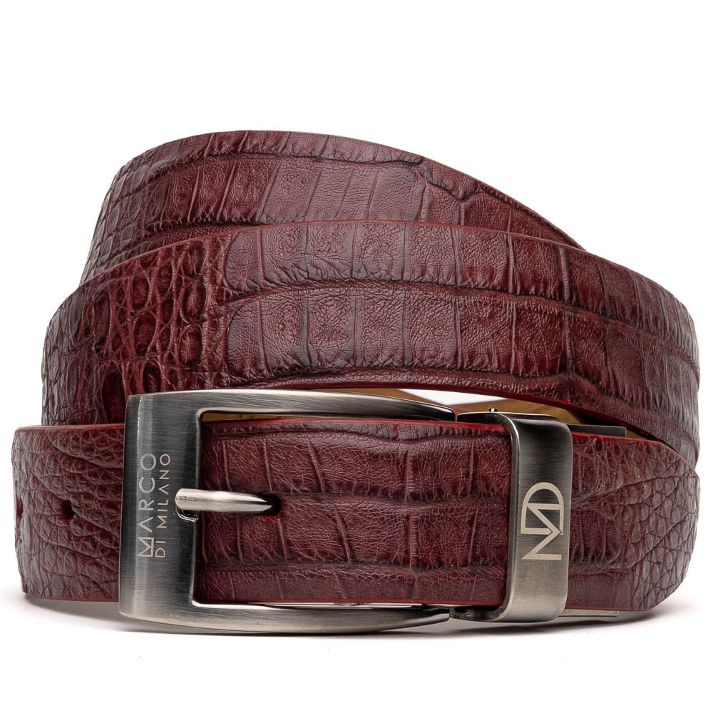 Riccardo Belt Wine genuine Caiman skin Milano men's Italy