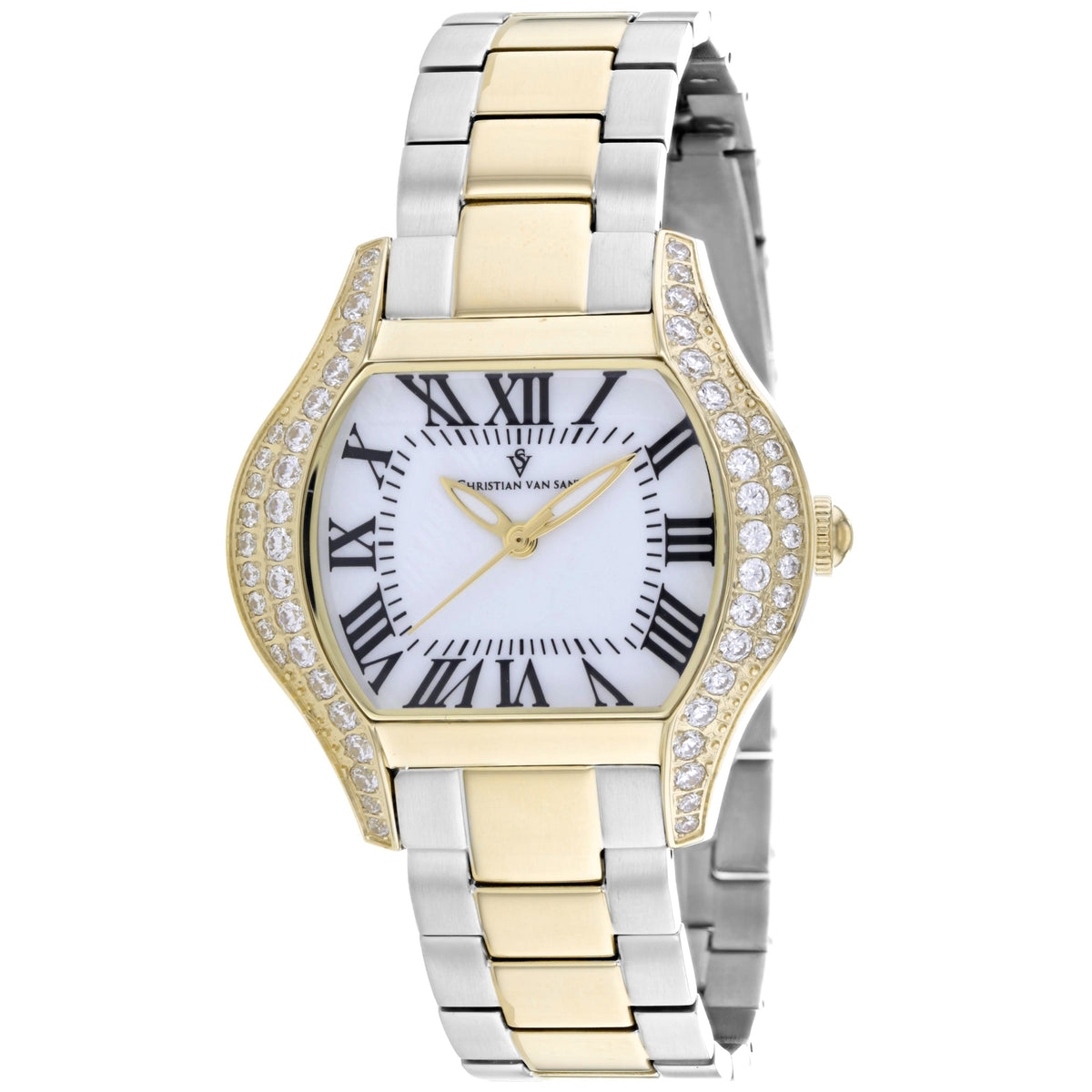 Christian Van Sant Ladies Bianca Watch Designer Luxury Silver Gold 2-tone