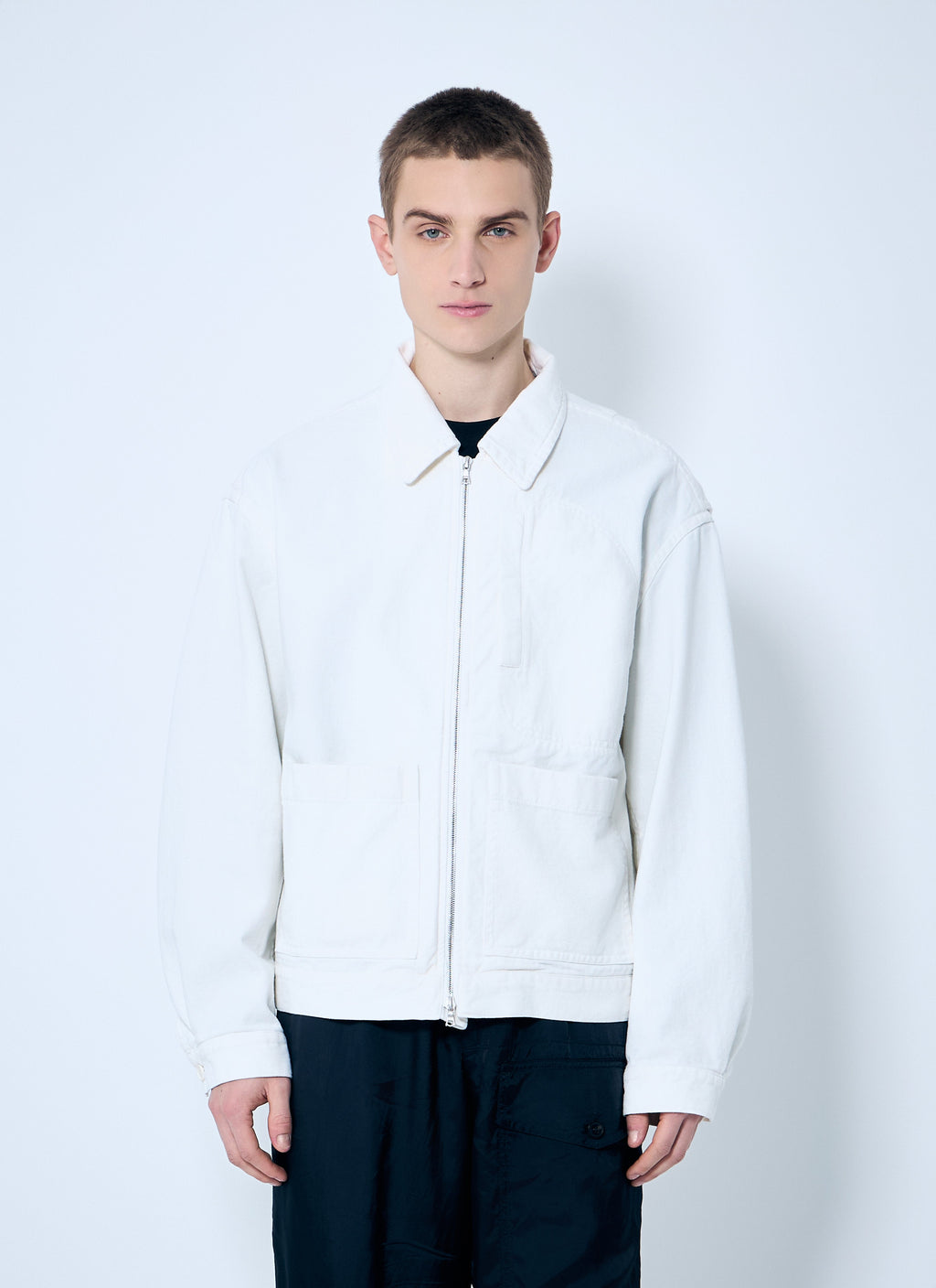 Dries Van Noten Men's Veper Jacket Coat Cotton Zip white