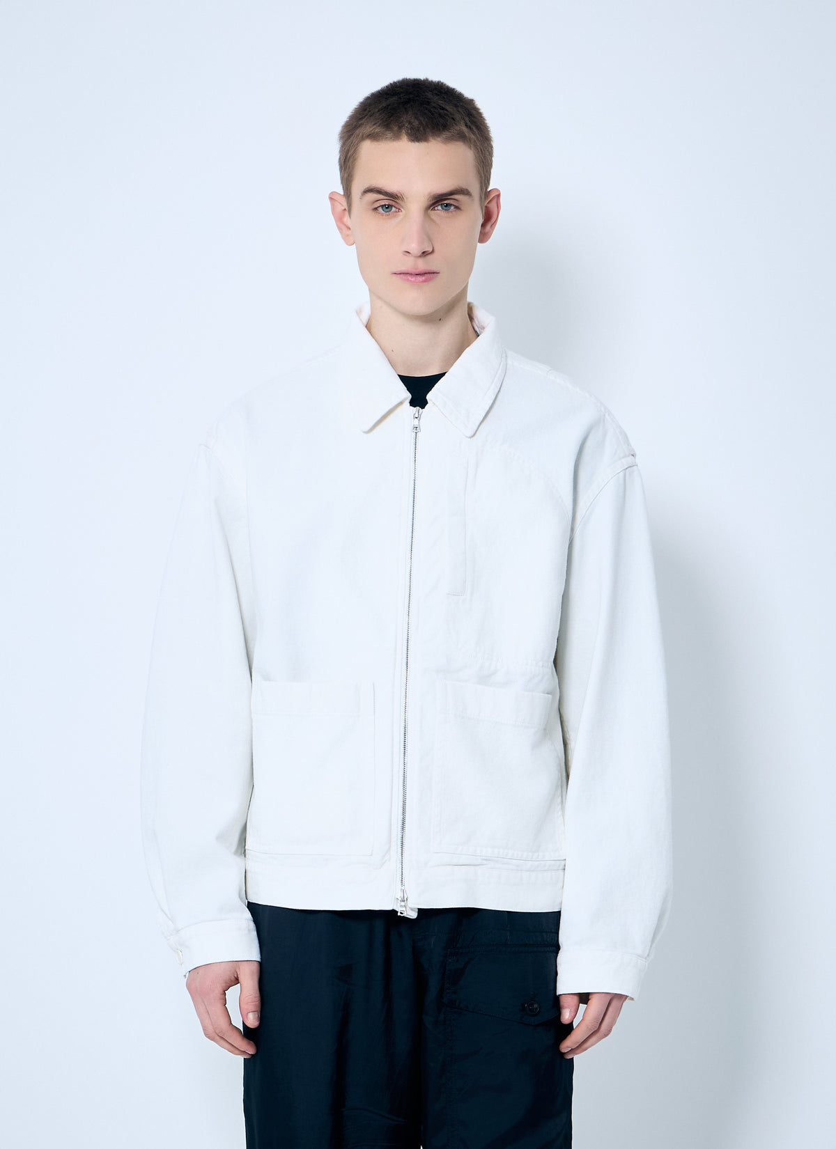 Dries Van Noten Men's Veper Jacket Coat Cotton Zip white