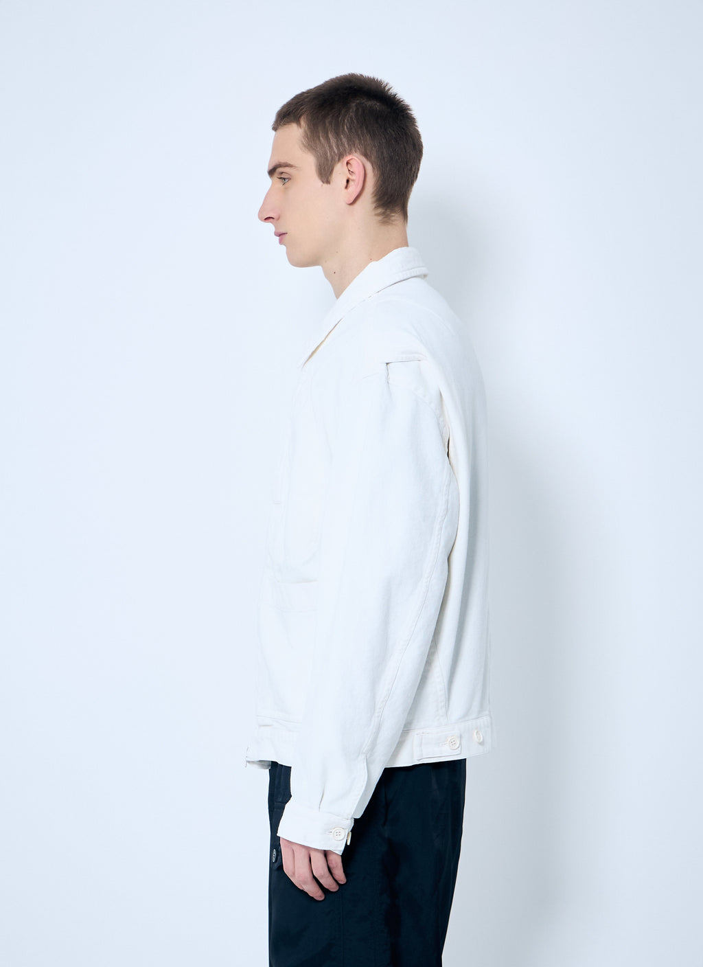 Dries Van Noten Men's Veper Jacket Coat Cotton Zip white