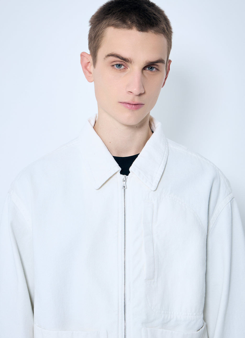 Dries Van Noten Men's Veper Jacket Coat Cotton Zip white