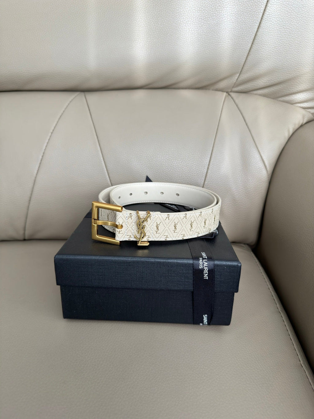 YSL Ladies Belt Brown or White