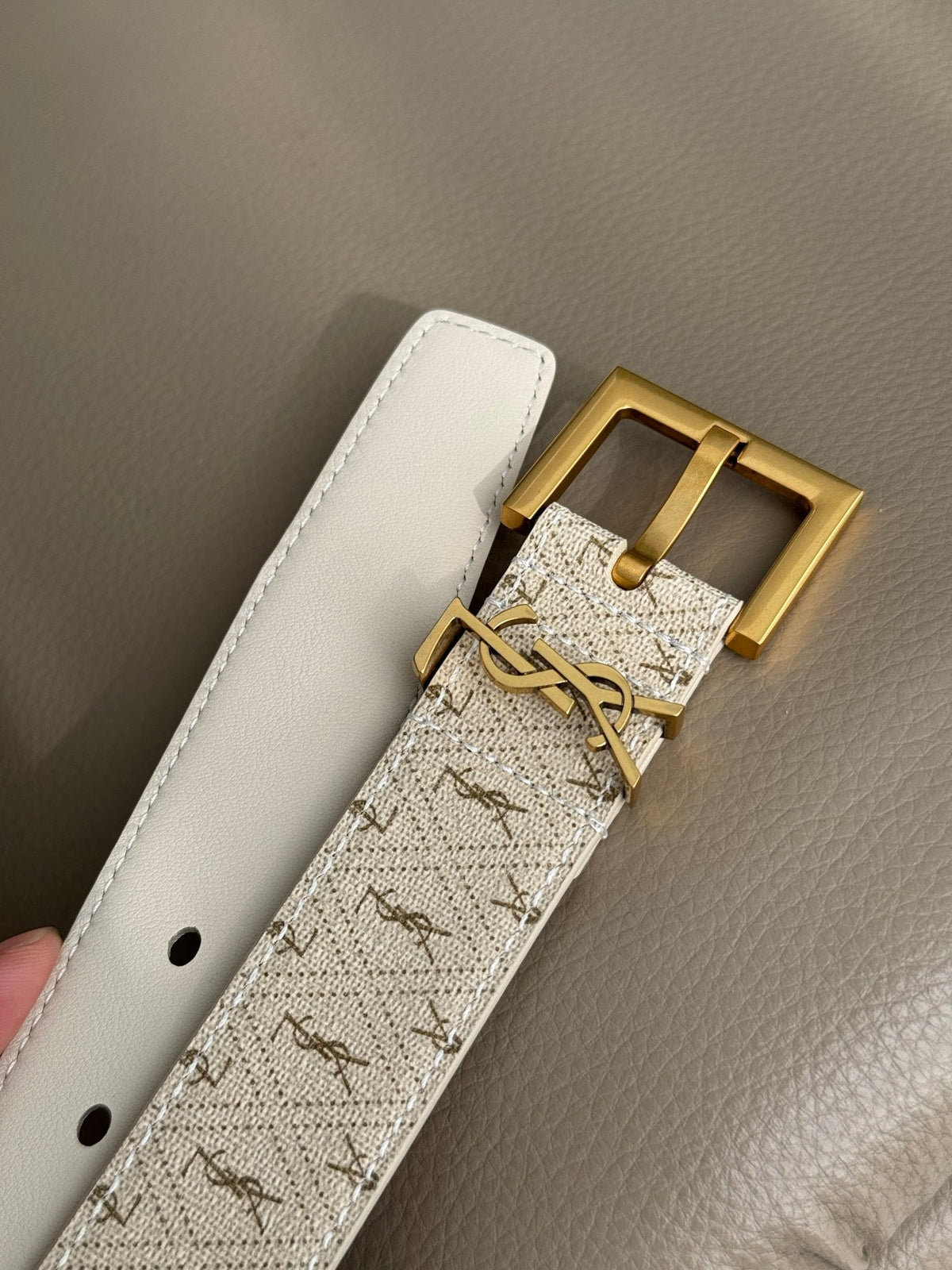 YSL Ladies Belt Brown or White