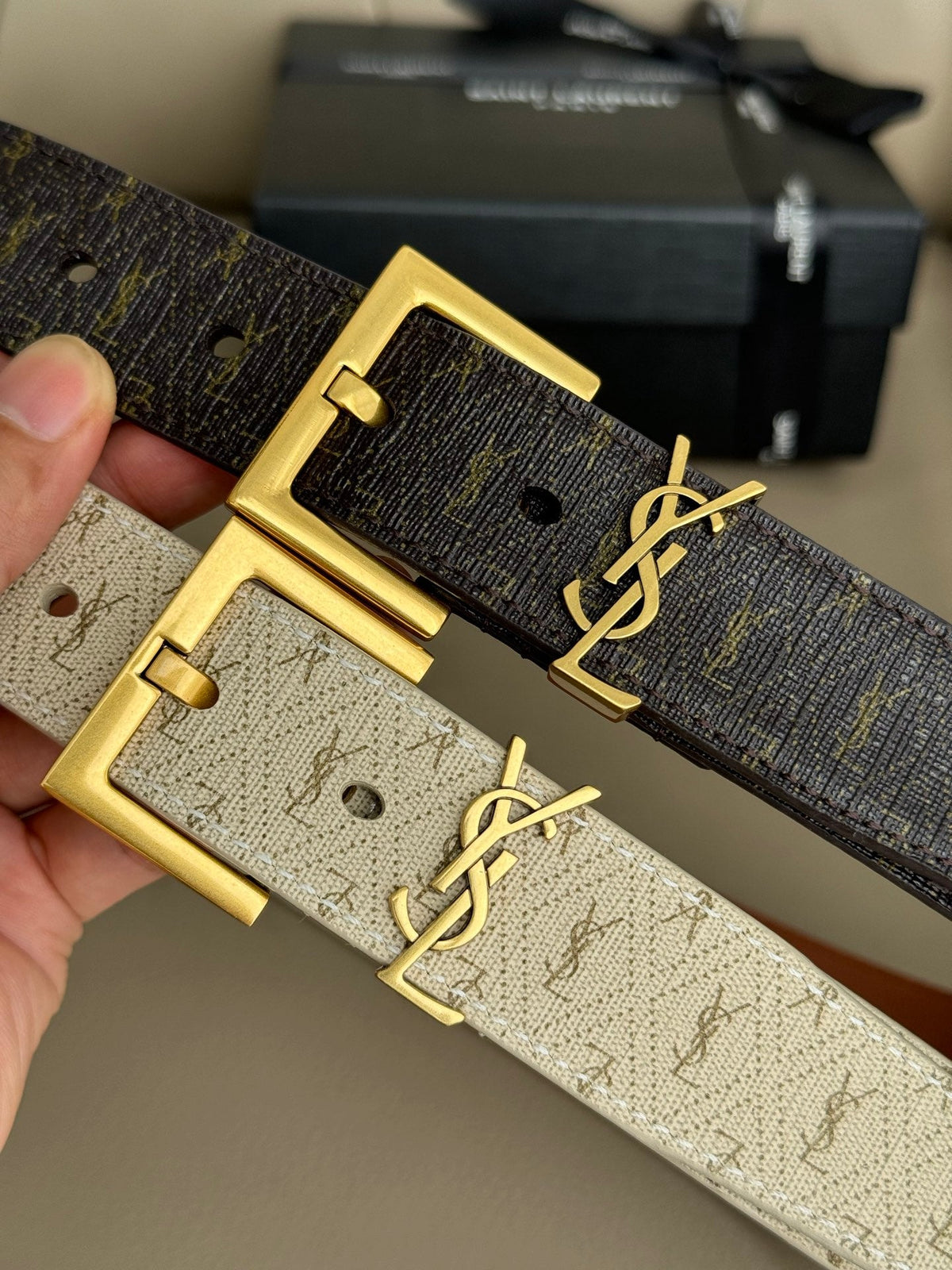 YSL Ladies Belt Brown or White