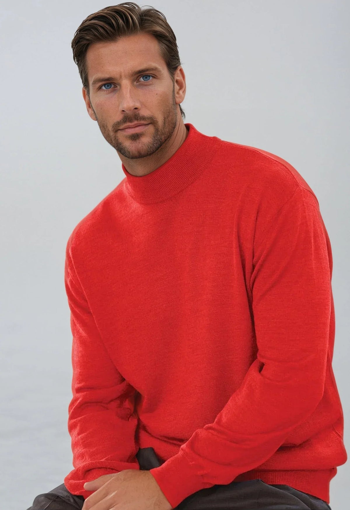 Mock Neck Sweater All Colors Merino wool Acrylic Italy Gionfriddo Men's