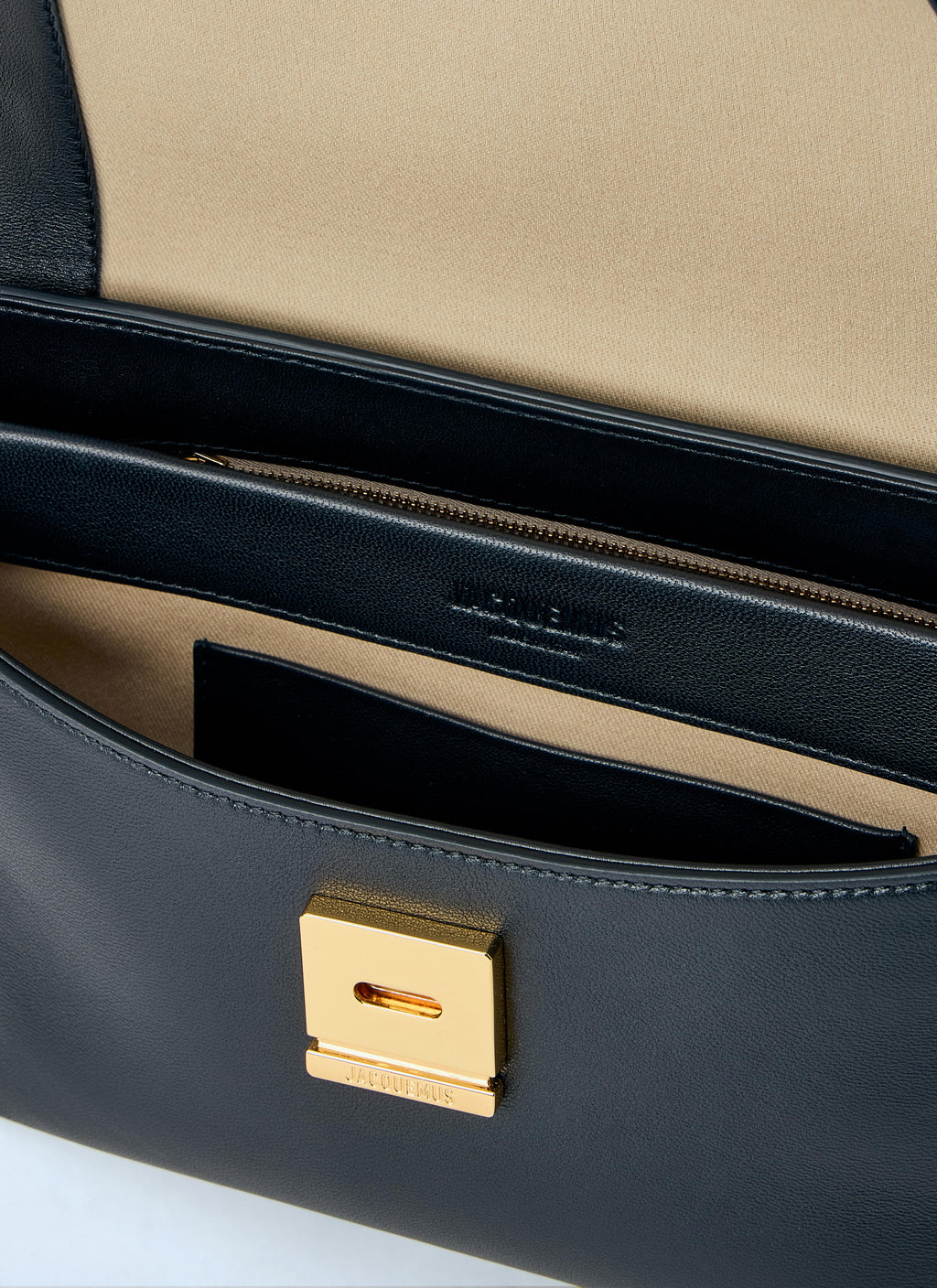 Jacquemus Ladies Le Rond Carré Handbag Purse Italy leather black