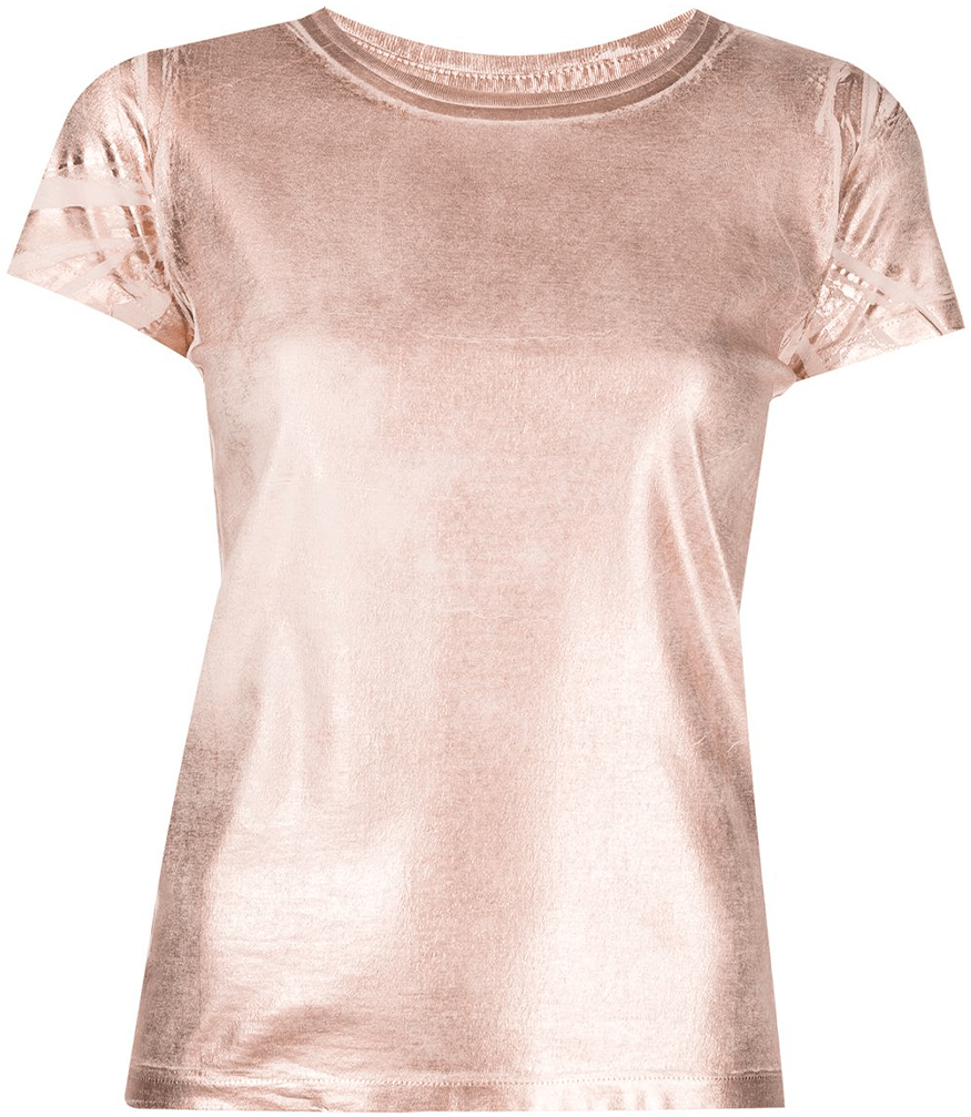 Metallic Coated Cotton T-Shirt Madison Maison tee Italy