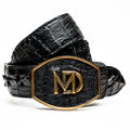 Marco di Milano Marlboro real Caiman Crocodile Hide Belt Black unisex men's