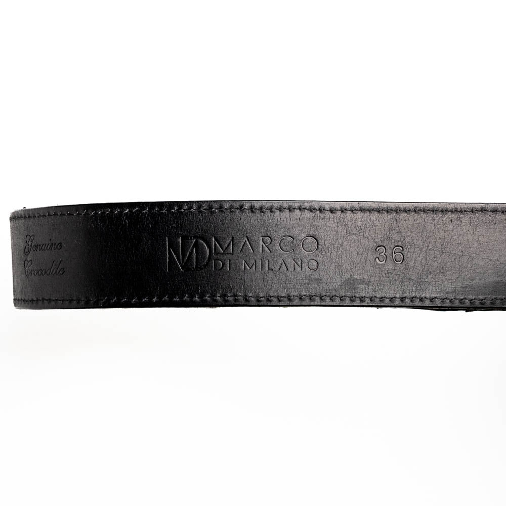 Marco di Milano Marlboro real Caiman Crocodile Hide Belt Black unisex men's
