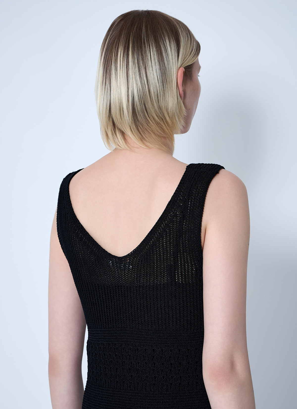 Max Mara Ladies Valois Crochet Midi Dress Black