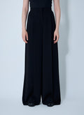 Max Mara ladies Laccato Pants palazzo flair slacks trousers black