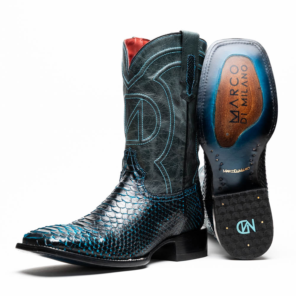 MARCO di MILANO Missouri Black / Blue boots python men's