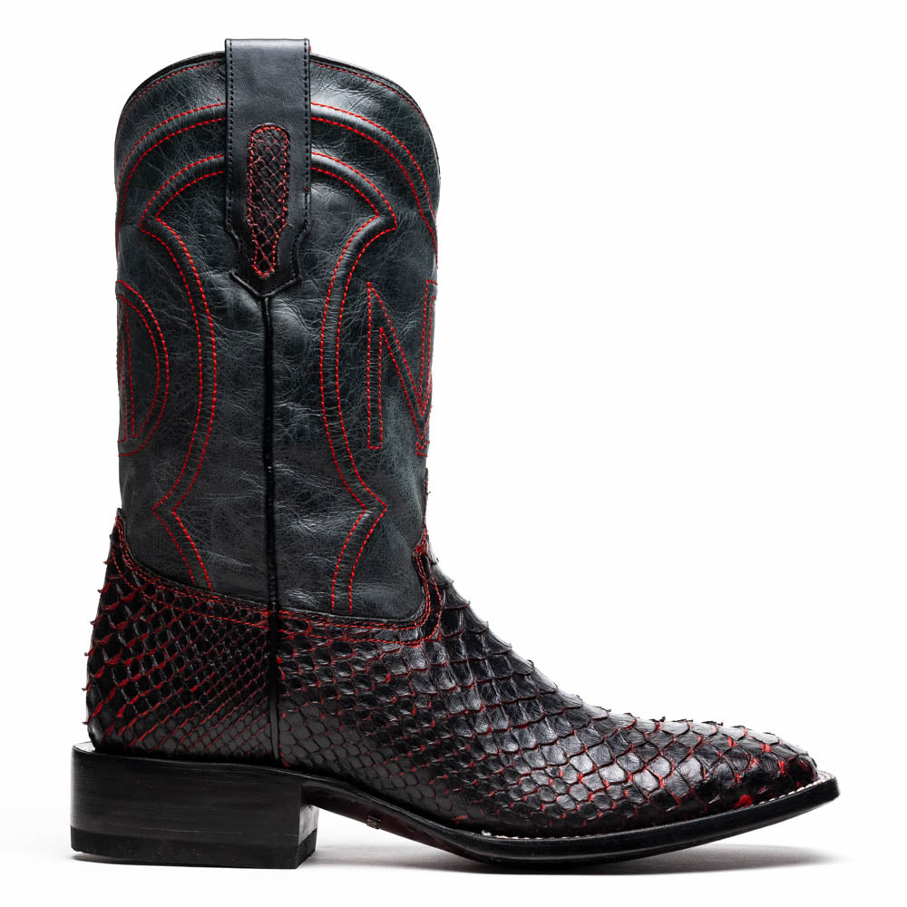 Marco di Milano Genuine Python snake skin boots Missouri Black Cherry men's