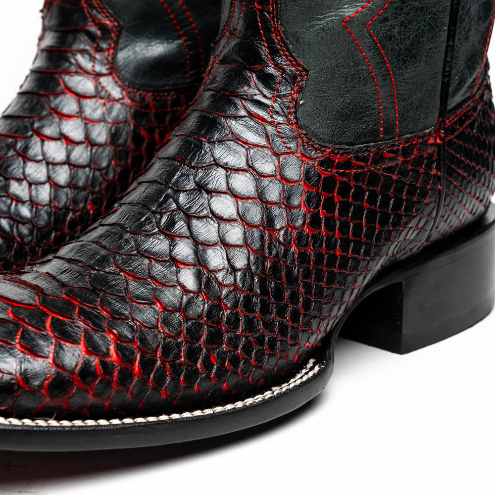 Marco di Milano Genuine Python snake skin boots Missouri Black Cherry men's