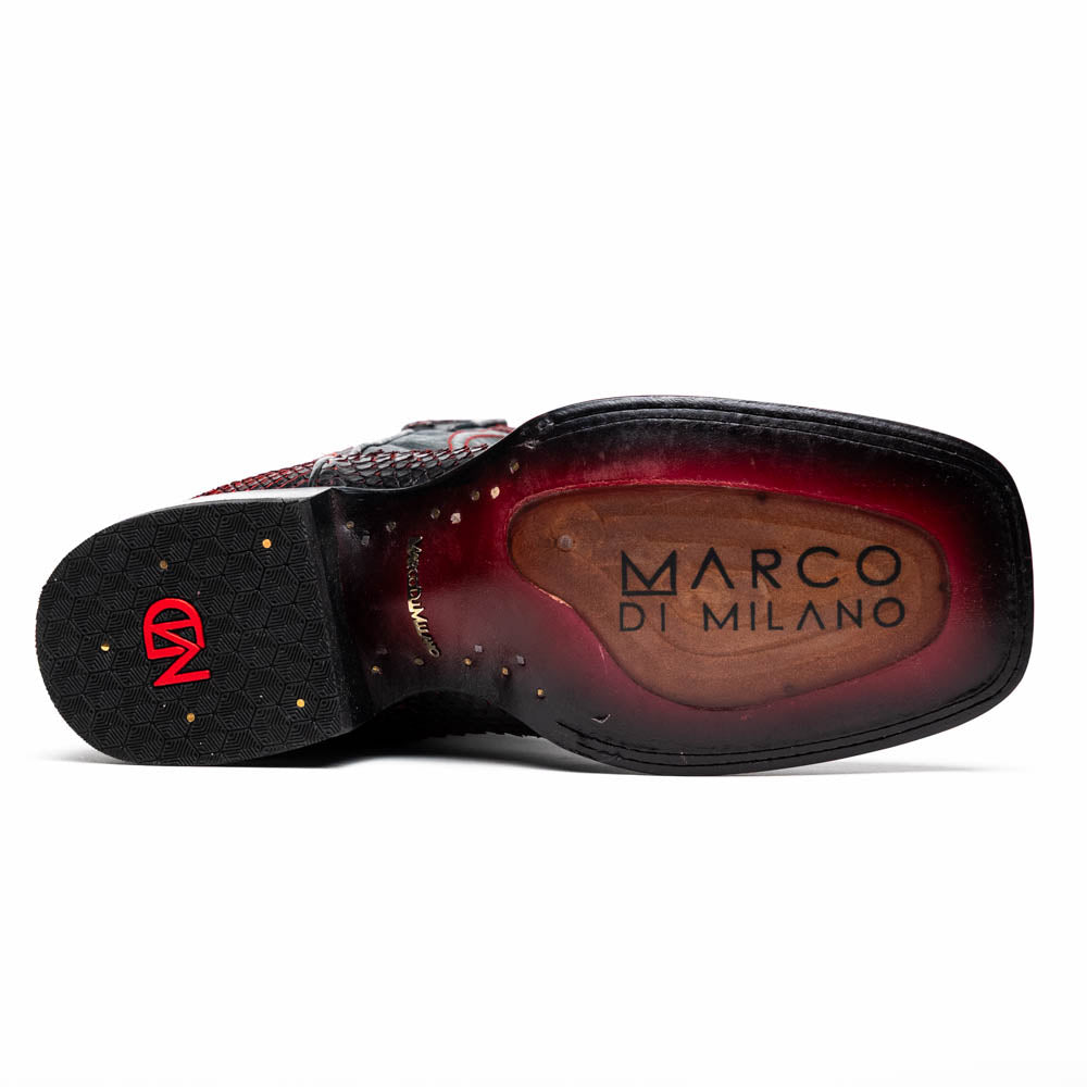Marco di Milano Genuine Python snake skin boots Missouri Black Cherry men's