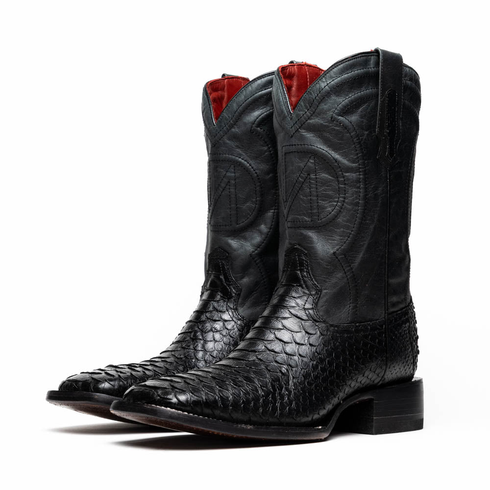 Marco di Milano Missouri Black python snake men's boots