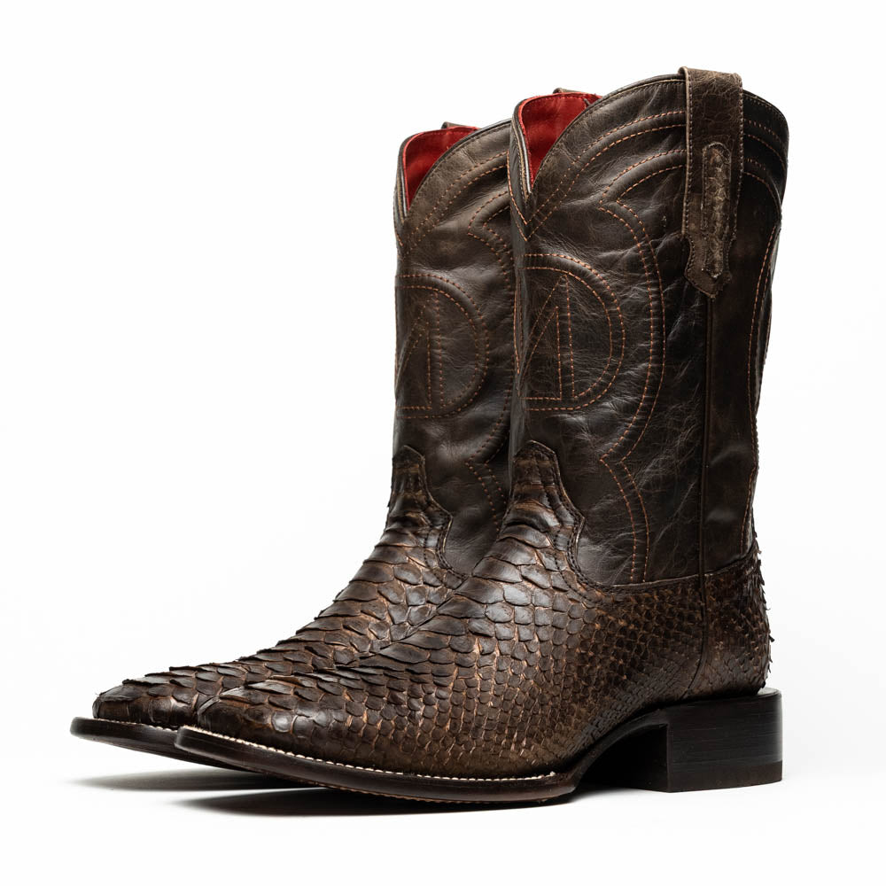 Marco di Milano genuine python skin boots Missouri Brown men's