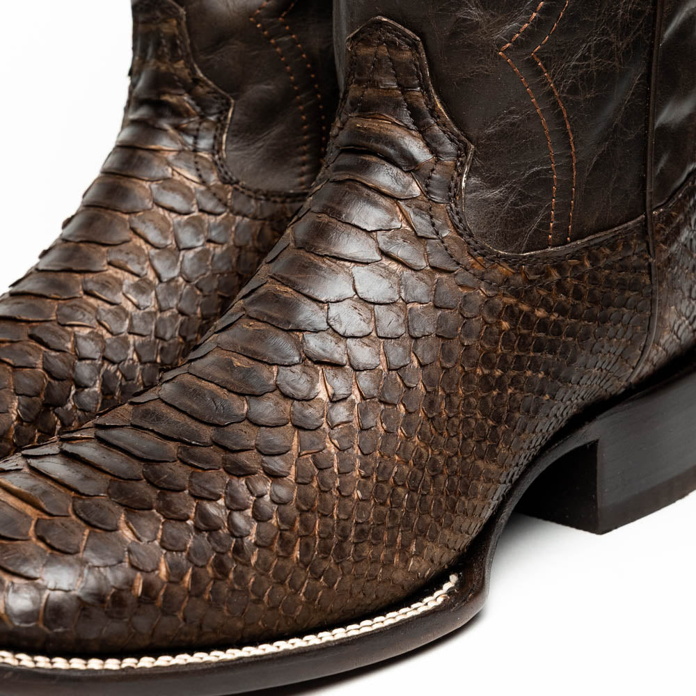 Marco di Milano genuine python skin boots Missouri Brown men's