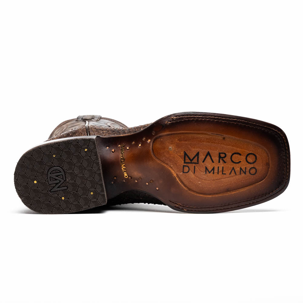 Marco di Milano genuine python skin boots Missouri Brown men's