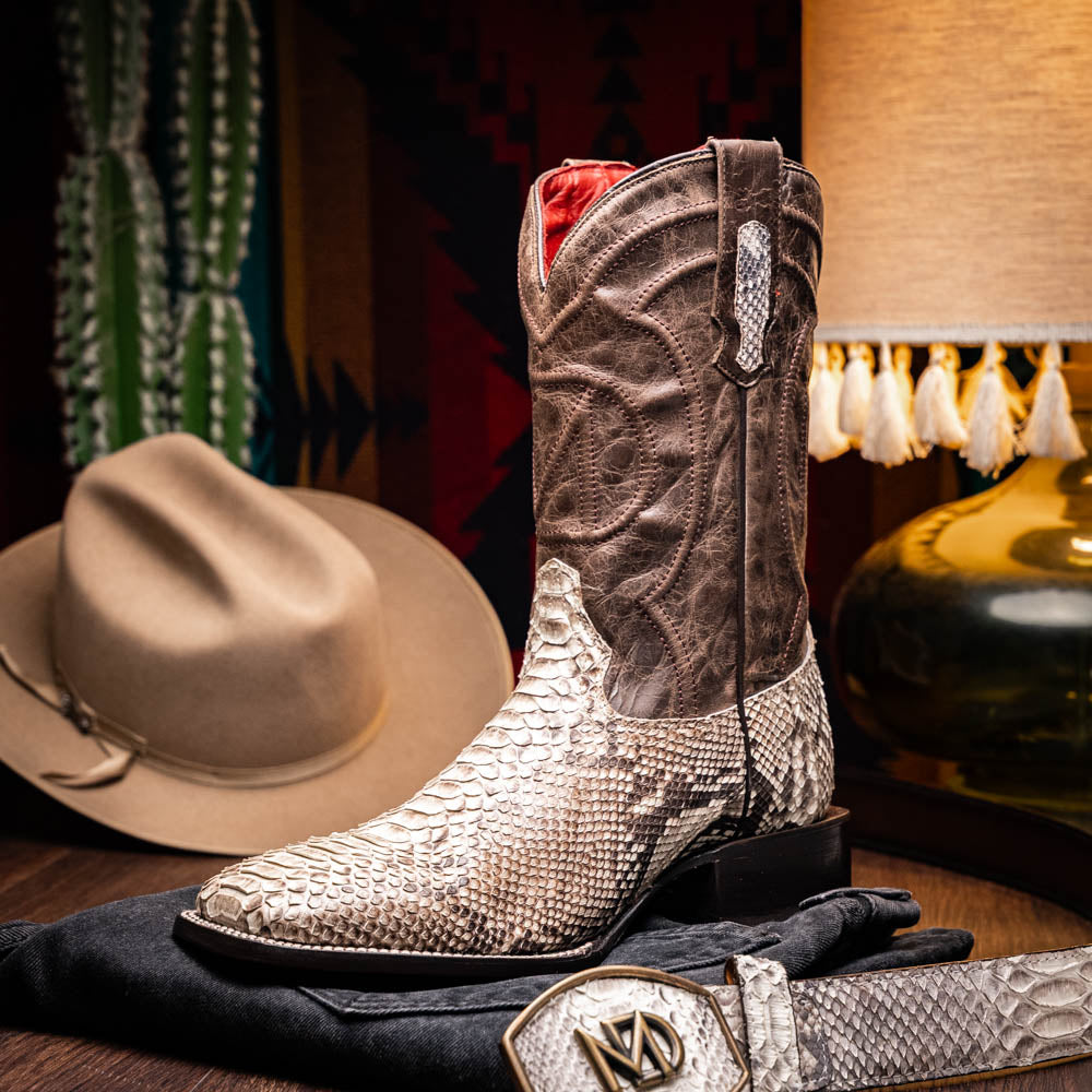 Marco Di Milano Missouri men's Natural python snake skin boots