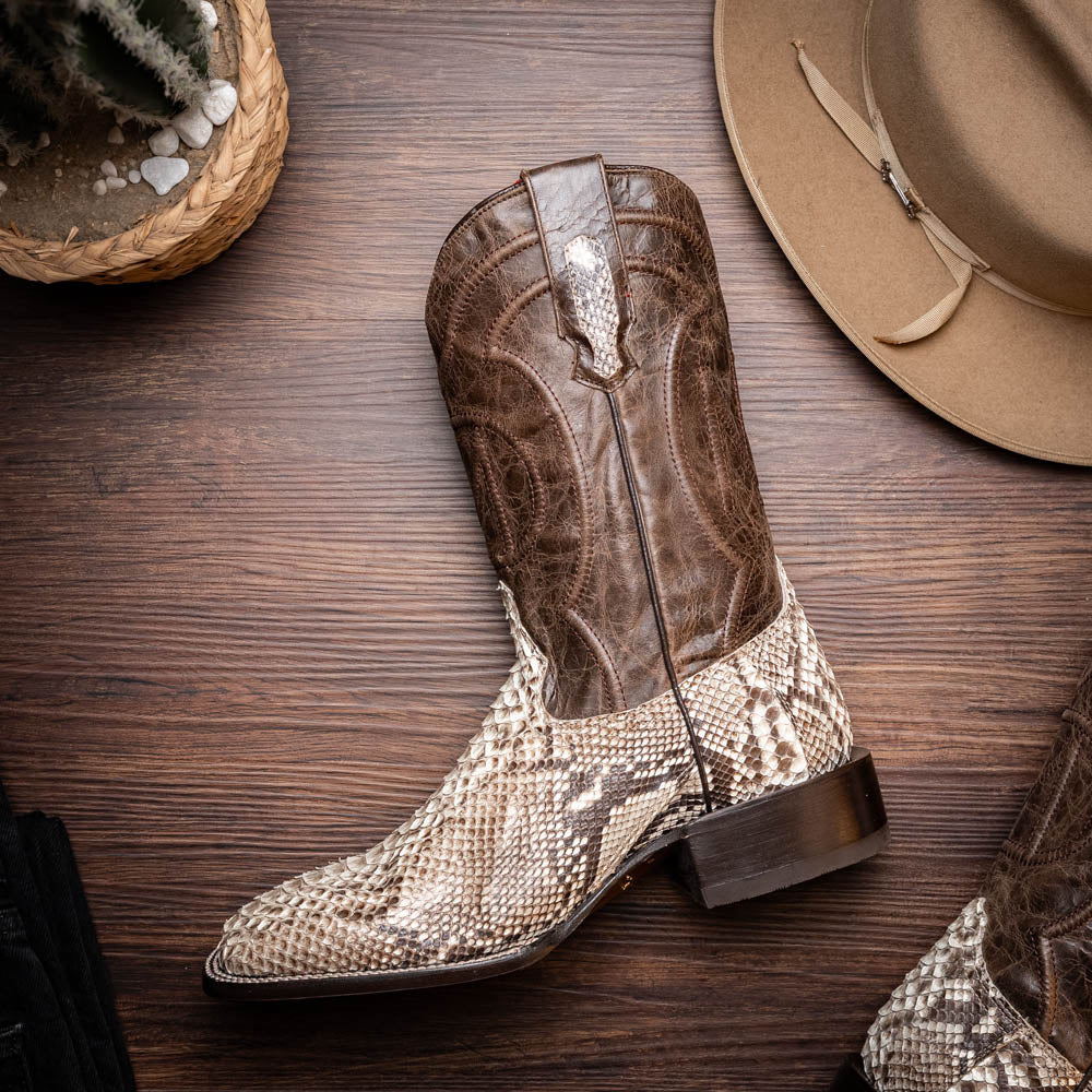Marco Di Milano Missouri men's Natural python snake skin boots