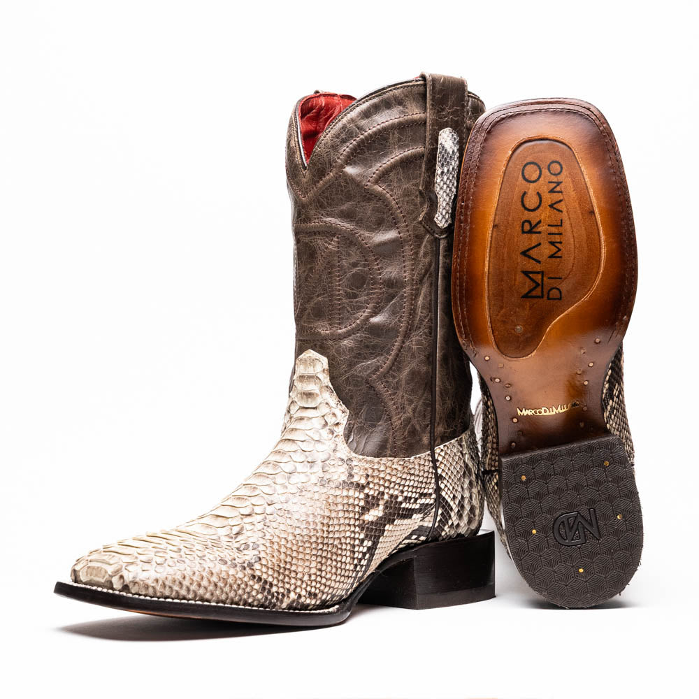 Marco Di Milano Missouri men's Natural python snake skin boots