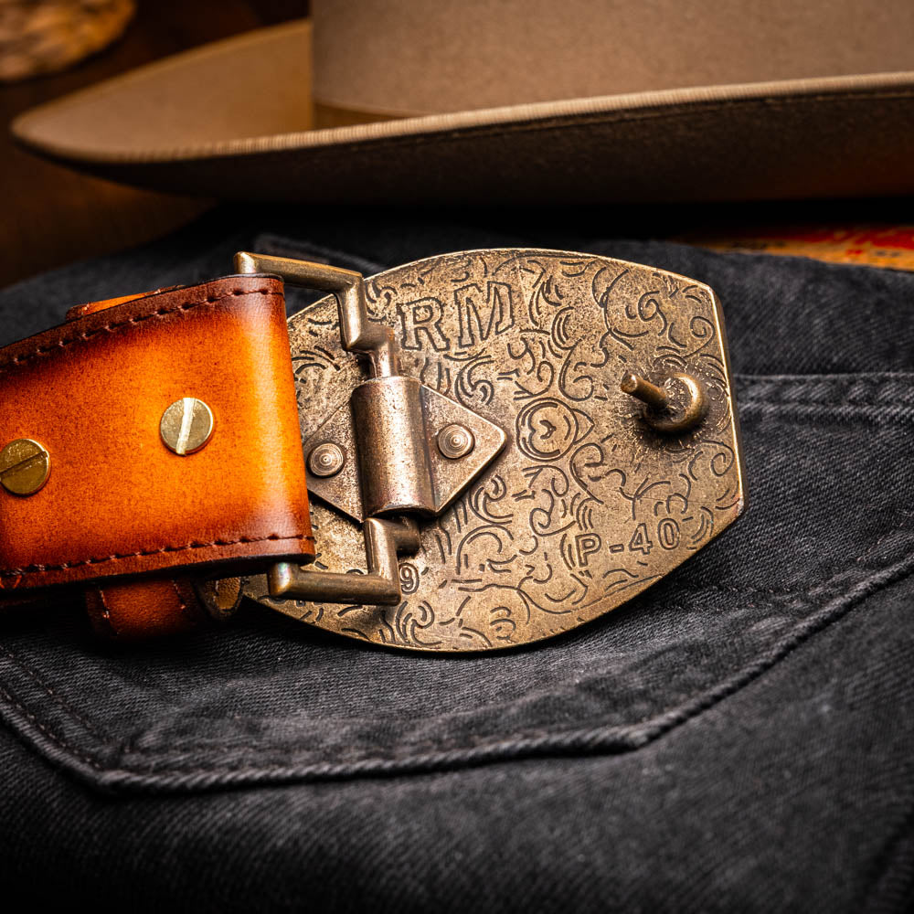 Marco di Milano unisex Montana Belt Aged Brown Caiman crocodile leather men's