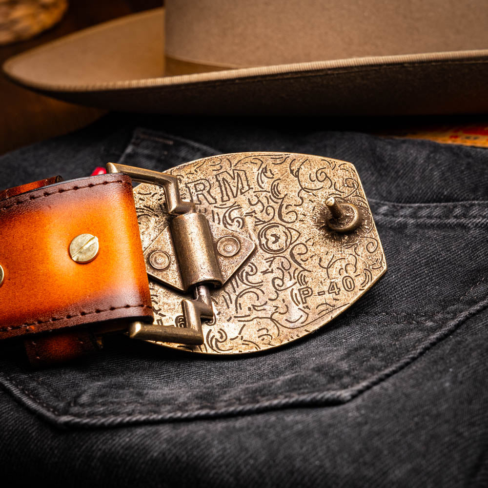 Marco di Milano Montana Belt Aged Maple Caiman Crocodile men's