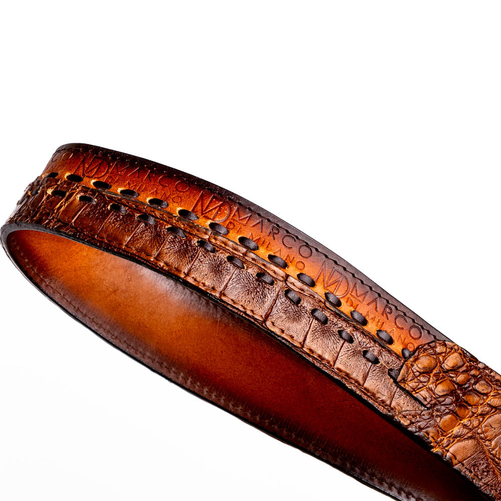 Marco di Milano Montana Belt Aged Maple Caiman Crocodile men's