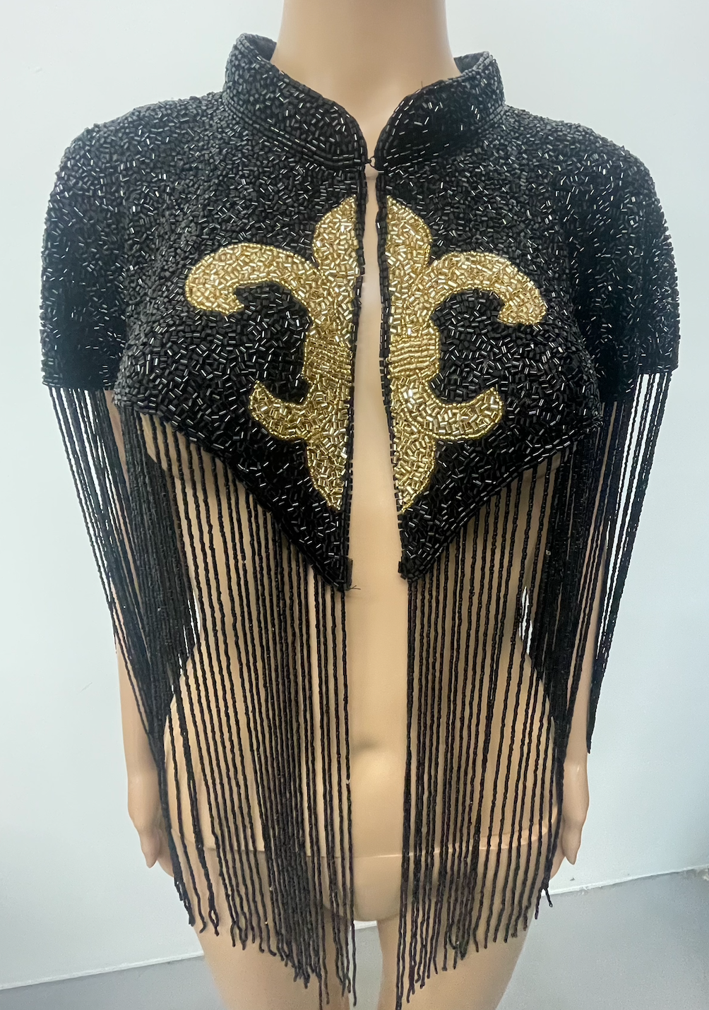 Maison Fleur de Lis New Orleans Saints Cape beaded fringed