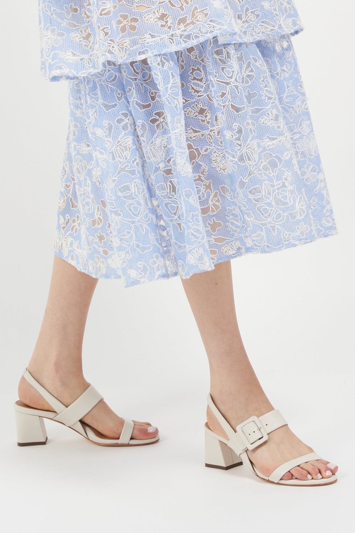 Greyson Off White Luxury Kid Nappa Leather Sandals Heels Shoes Joan Oloff