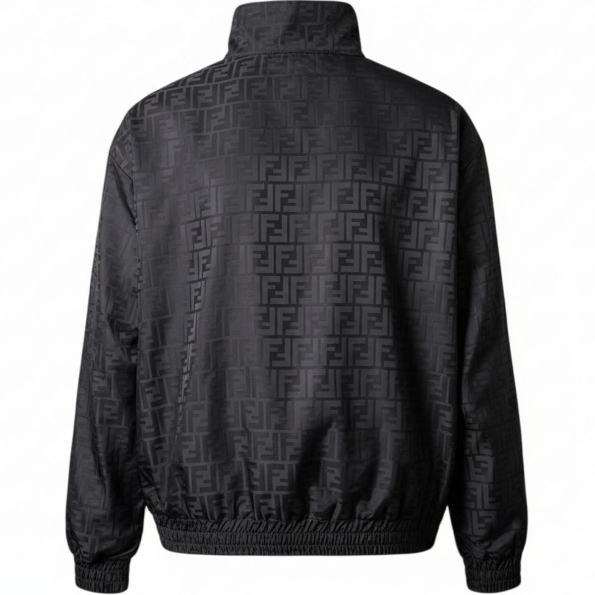 Fendi jacket Men's black zip-up jacket Large unisex coat nylon