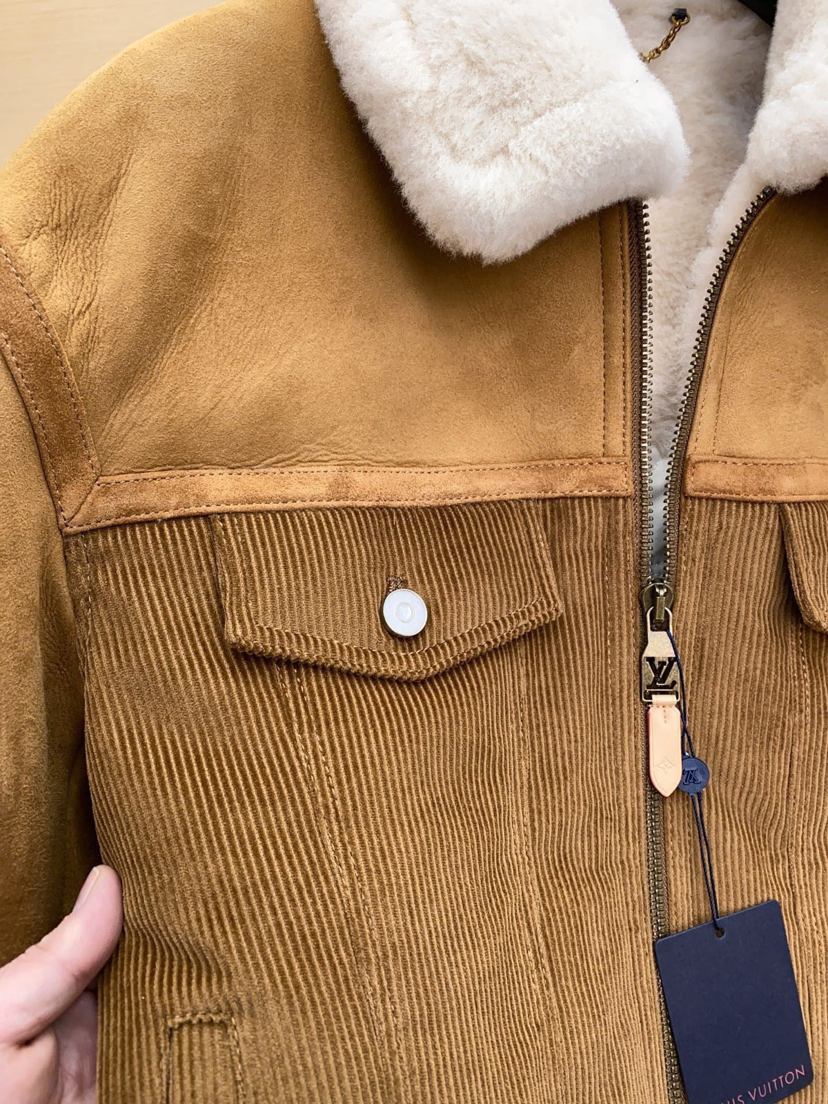 LV Pilot Shearling Jacket Coat lambs wool Men's Unisex