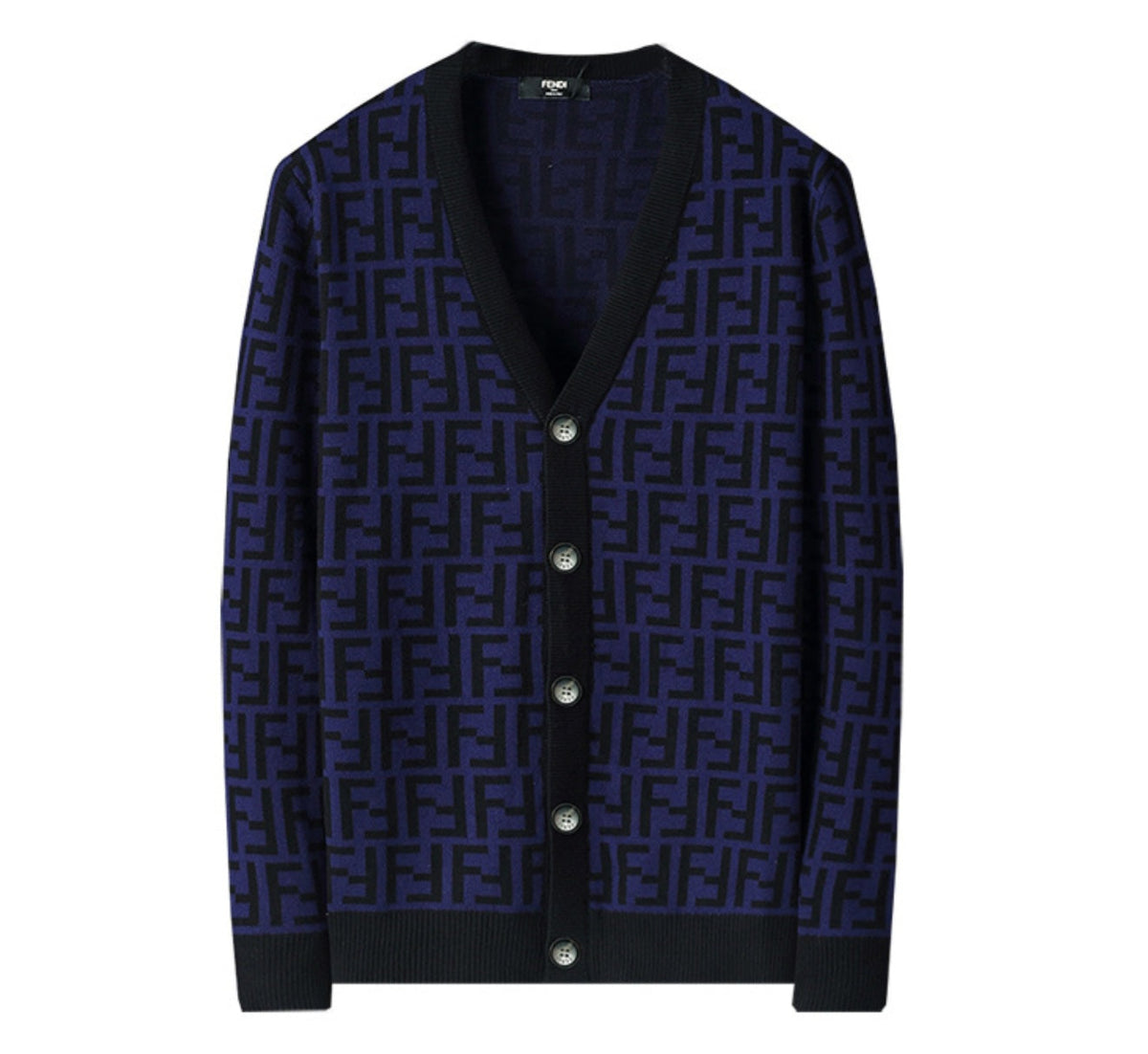 Fendi Cardigan Sweater Purple Black Medium Unisex Men's
