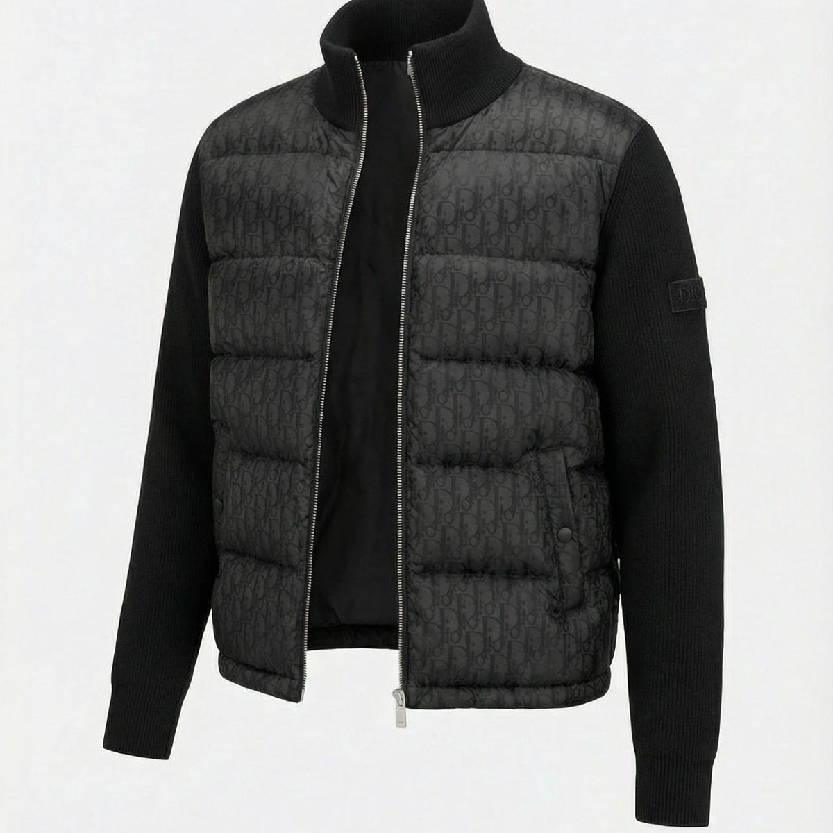 CHRISTIAN DIOR Oblique Hybrid Knit Puffer Jacket L XL coat men's