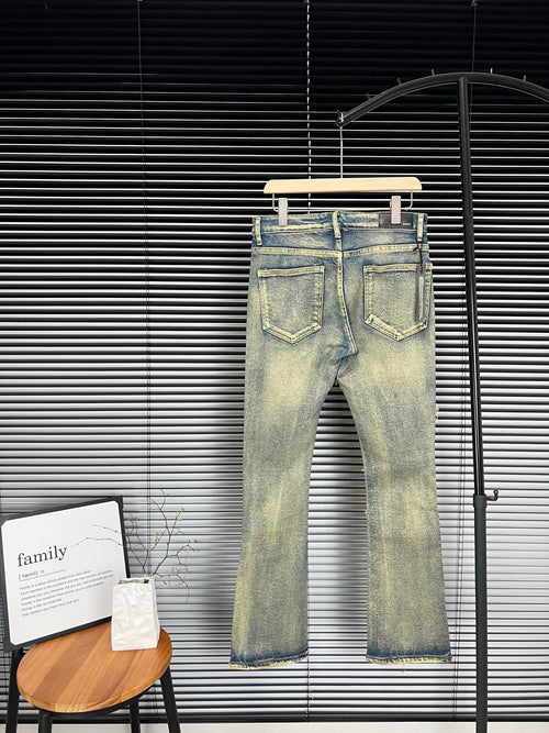 AMIRI Embroidered Stretchy Slim Fit Flared Jeans Men's