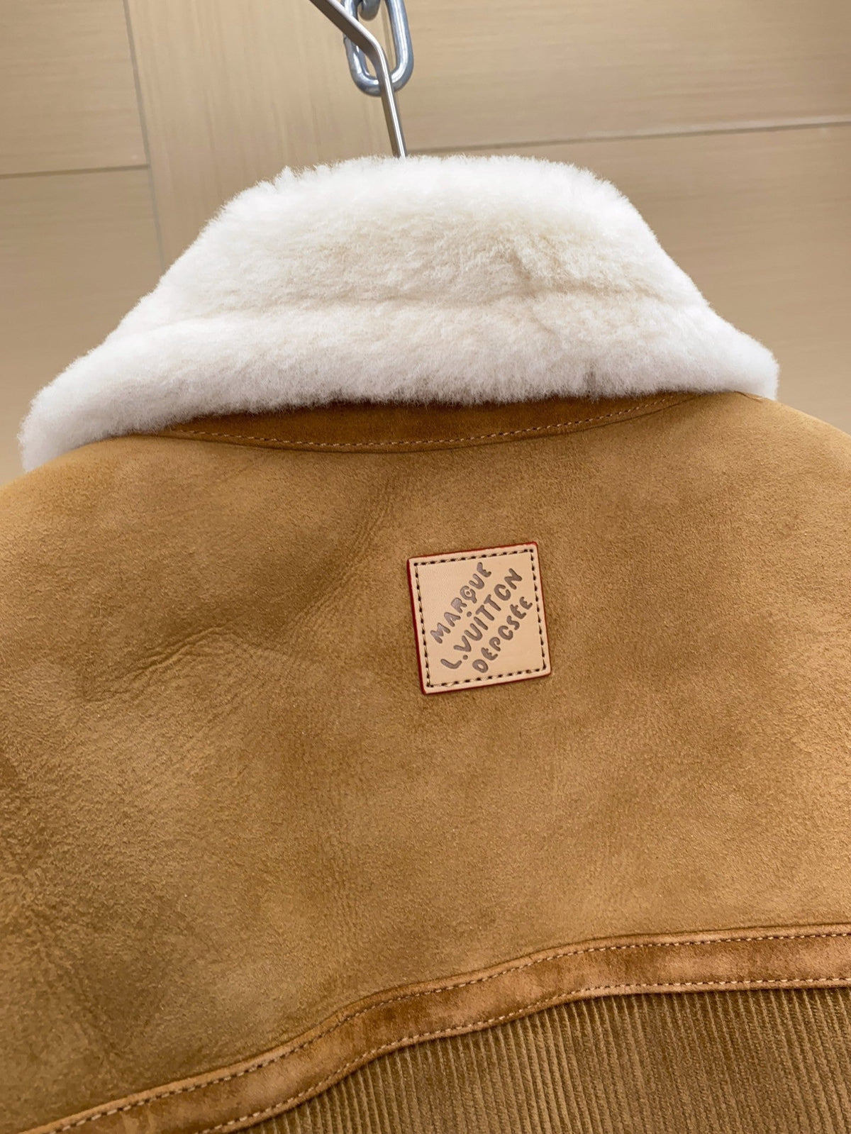 LV Pilot Shearling Jacket Coat lambs wool Men's Unisex