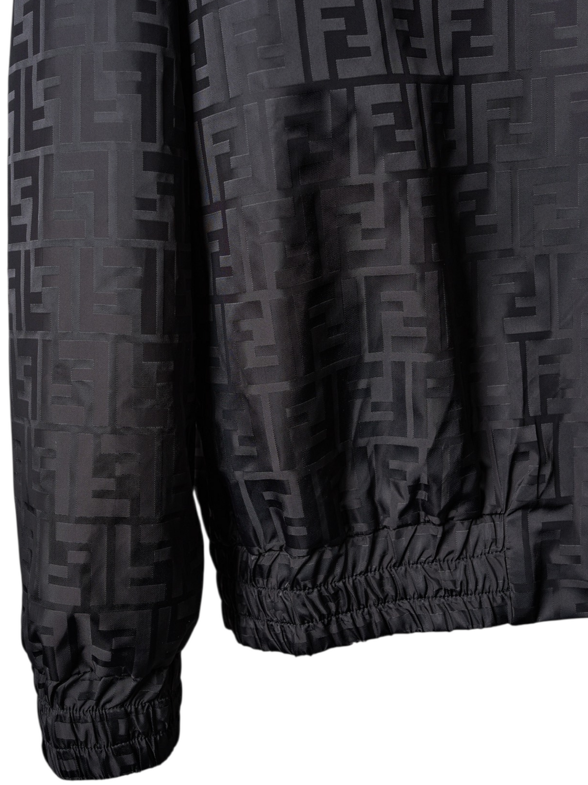 Fendi jacket Men's black zip-up jacket Large unisex coat nylon