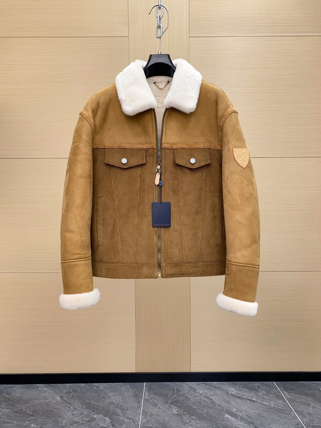 LV Pilot Shearling Jacket Coat lambs wool Men's Unisex