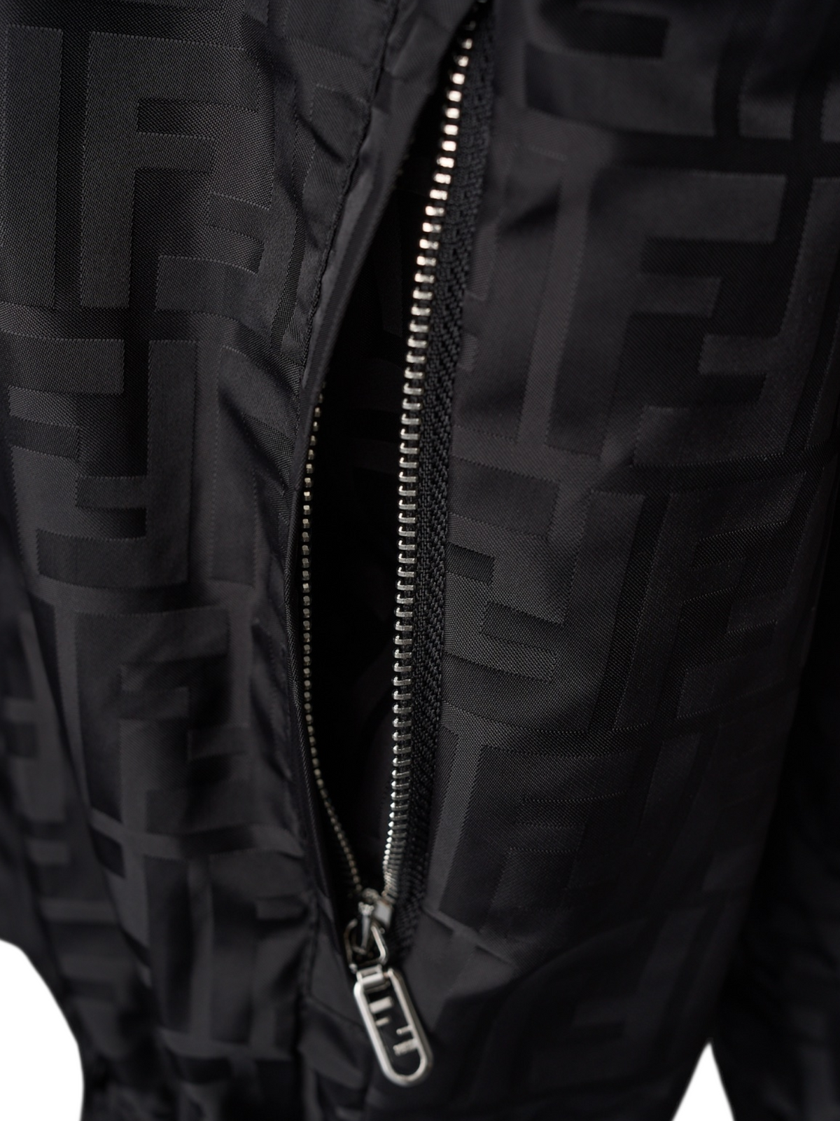 Fendi jacket Men's black zip-up jacket Large unisex coat nylon