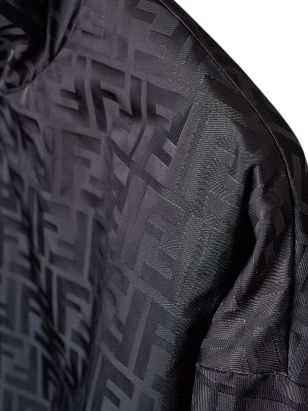 Fendi jacket Men's black zip-up jacket Large unisex coat nylon