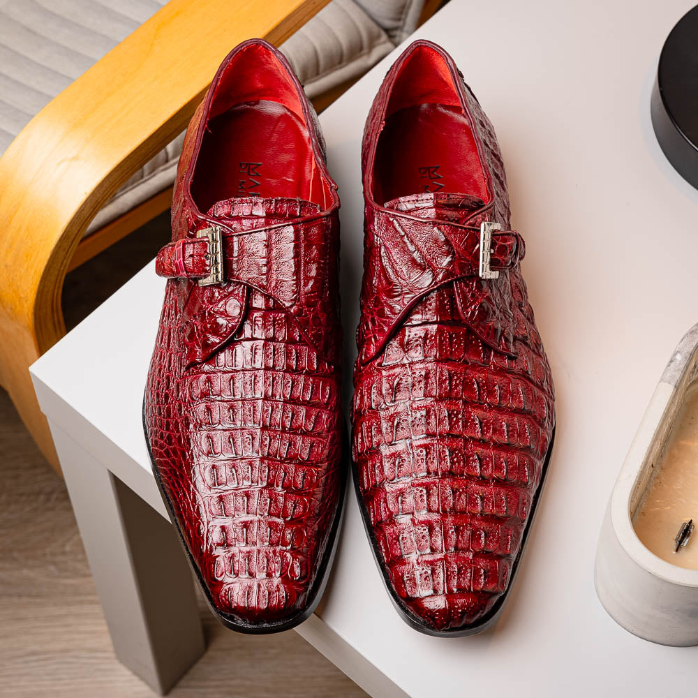 Luigi Wine men's genuine Caiman crocodile dress shoes loafers Milano