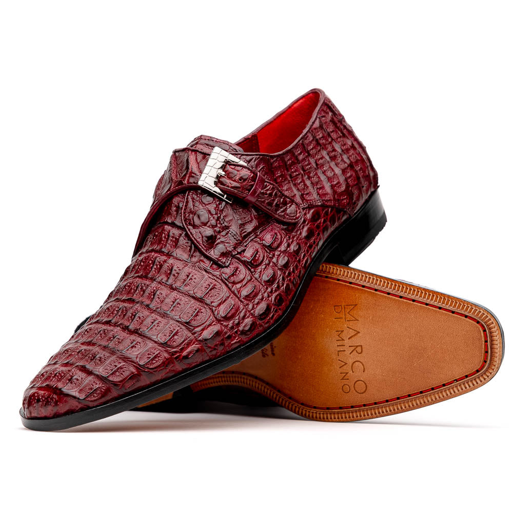 Luigi Wine men's genuine Caiman crocodile dress shoes loafers Milano