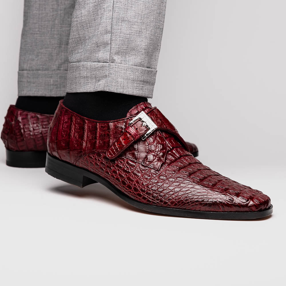 Luigi Wine men's genuine Caiman crocodile dress shoes loafers Milano