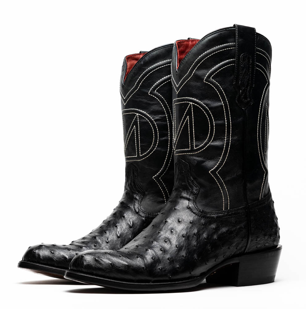Savannah Black men's Ostrich Skin boots Marco Cowboy boots Men's