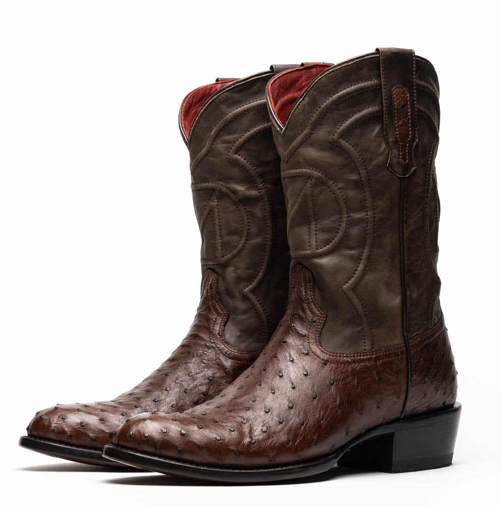 Savannah Kango Tabac men's cowboy boots pre-order Ostrich skin quill