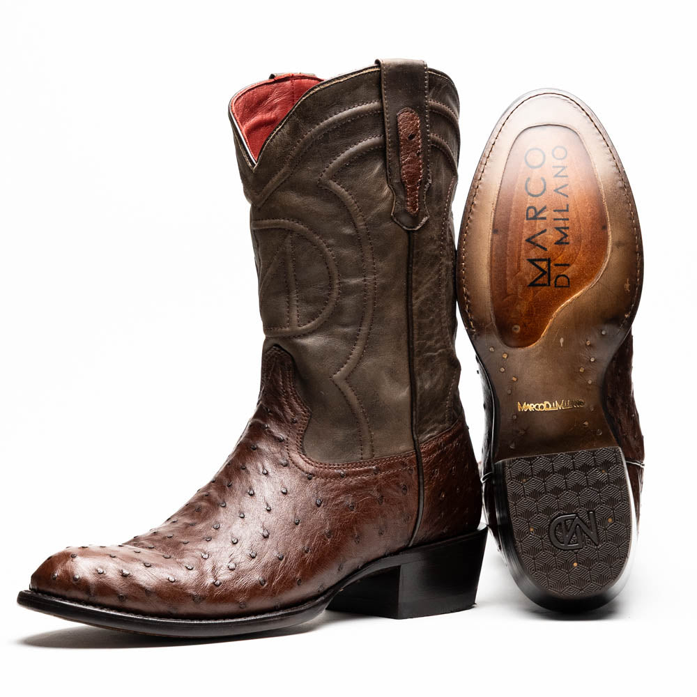 Savannah Kango Tabac men's cowboy boots pre-order Ostrich skin quill