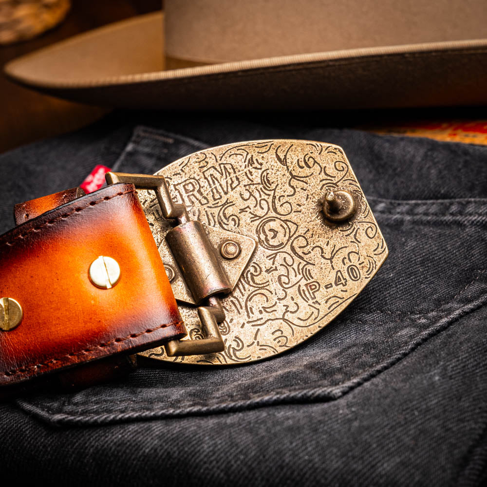 Marco di Milano Texas Belt Aged Maple Caiman Crocodile leather men's